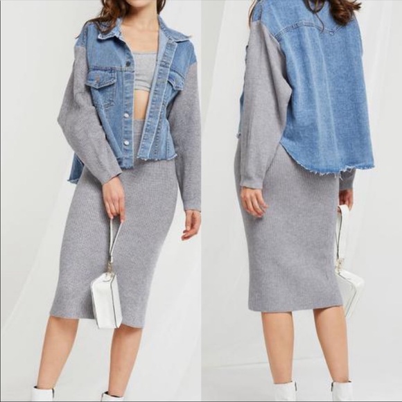 BNWT Storets Willa knit skirt gray S/M - Picture 2 of 5